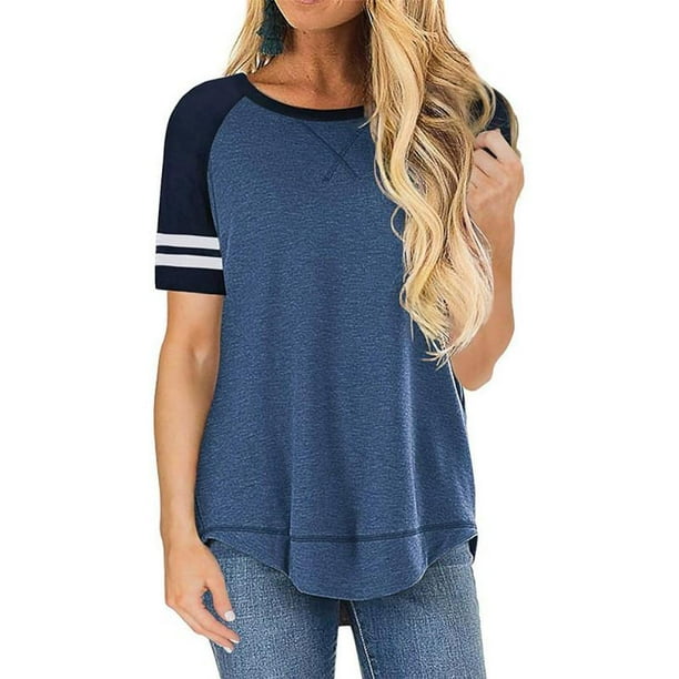 Women Plus Size Casual Shirt Striped Color Block Blouse Tops Short Sleeve Tunics Women Plus Size Casual Shirt Striped Color Block Blouse Tops Short Sleeve Tunics